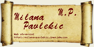 Milana Pavlekić vizit kartica